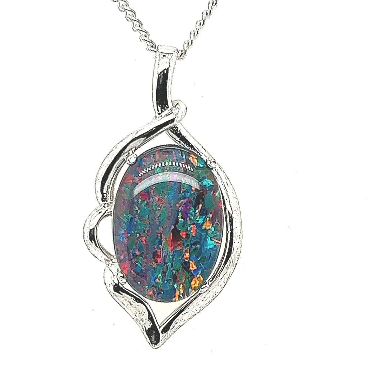 Sterling Silver Triplet Opal Pendant (sstp536)