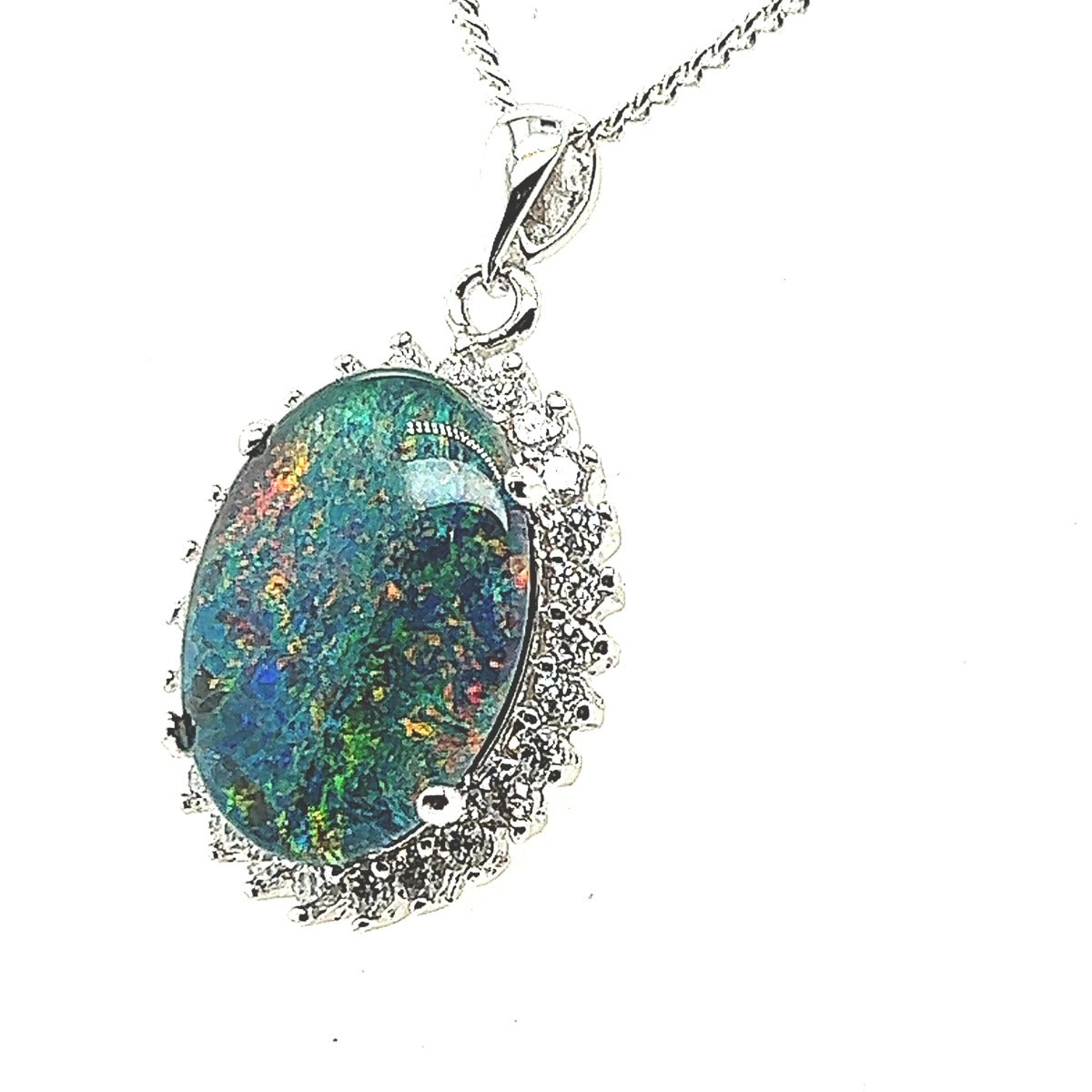 Sterling Silver Triplet Opal Pendant (sstp538)