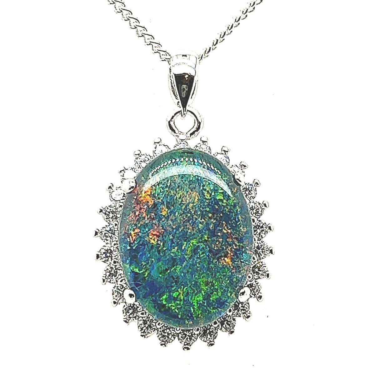 Sterling Silver Triplet Opal Pendant (sstp538)