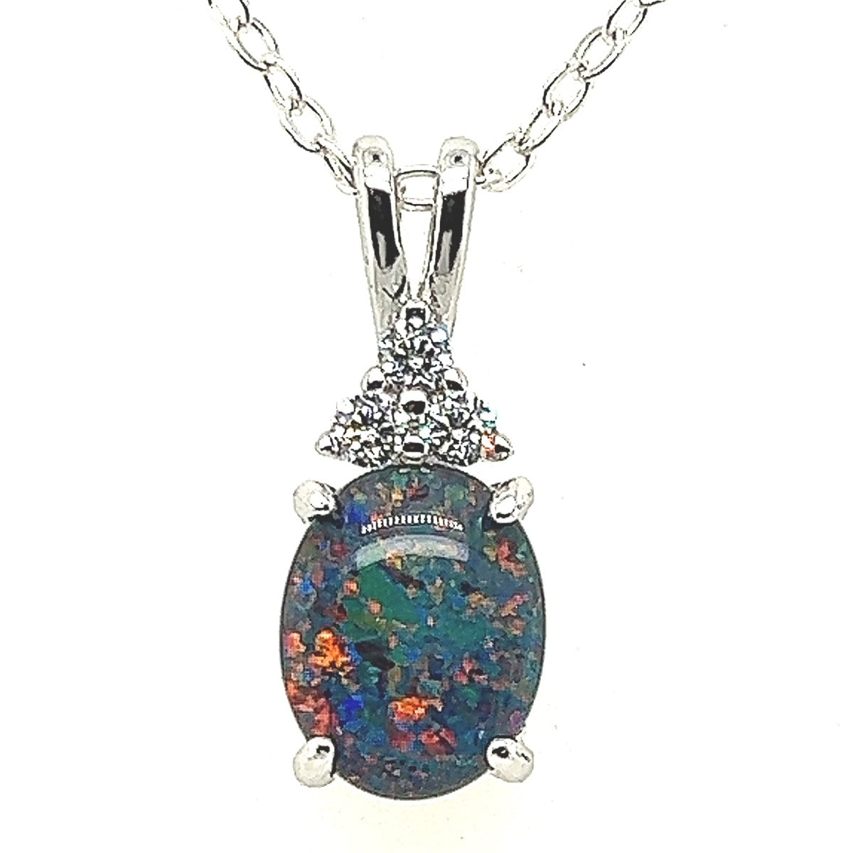 Sterling Silver Claw Set Triplet Opal Pendant (sstp123)