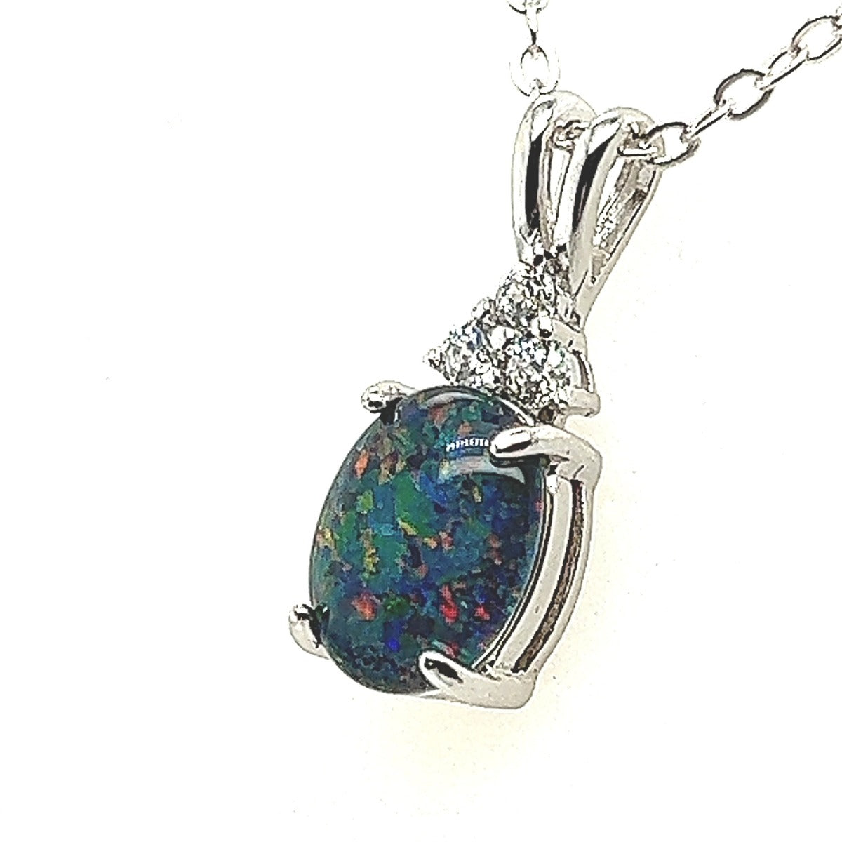 Sterling Silver Claw Set Triplet Opal Pendant (sstp123)