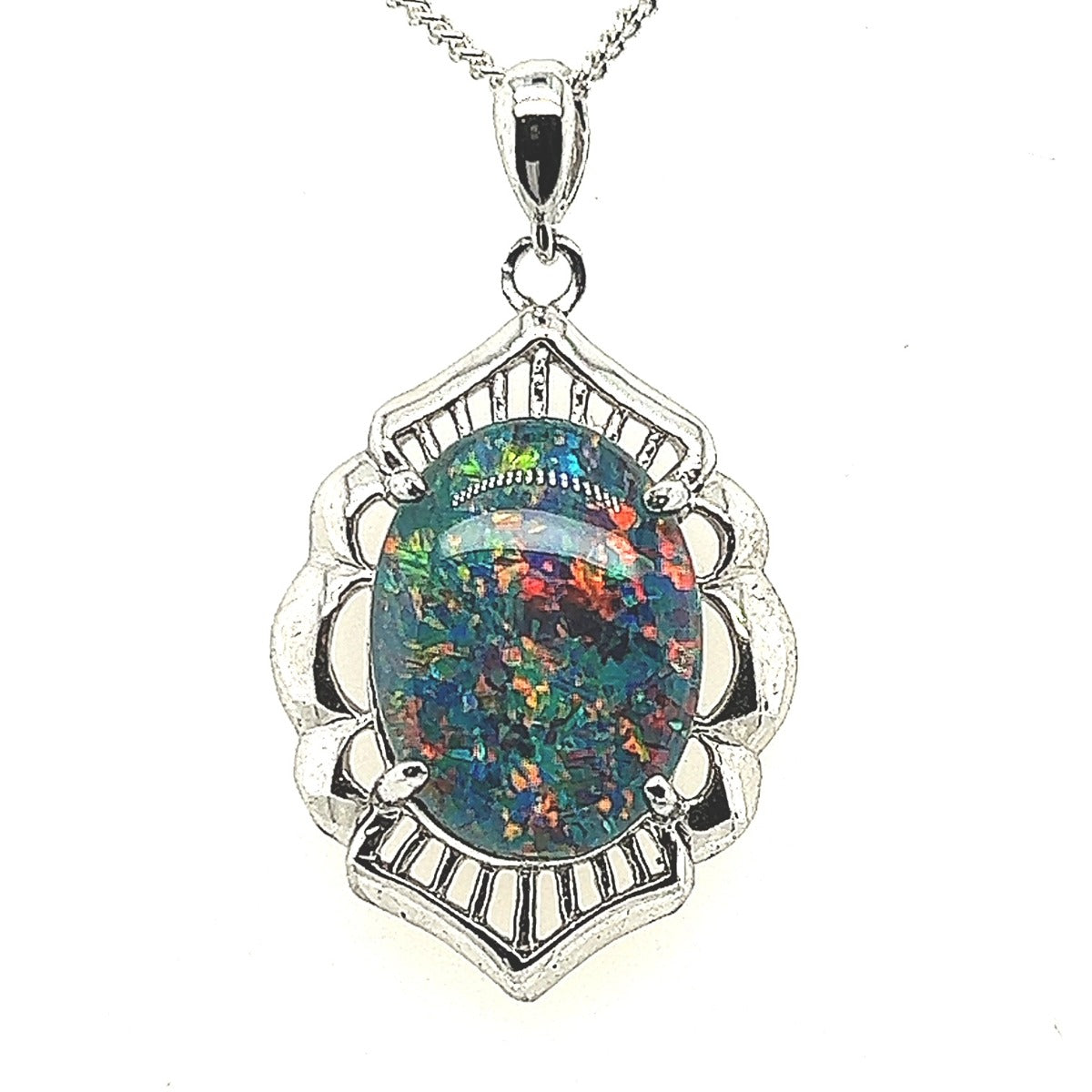 Sterling Silver Triplet Opal Pendant (sstp905)