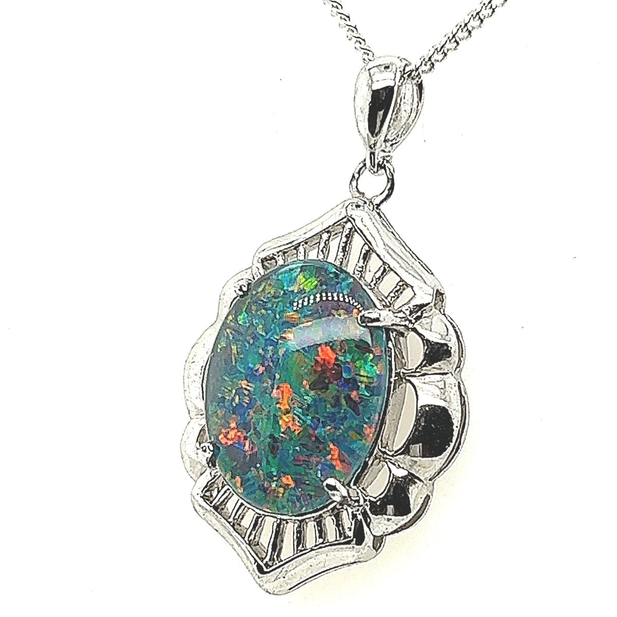 Sterling Silver Triplet Opal Pendant (sstp905)