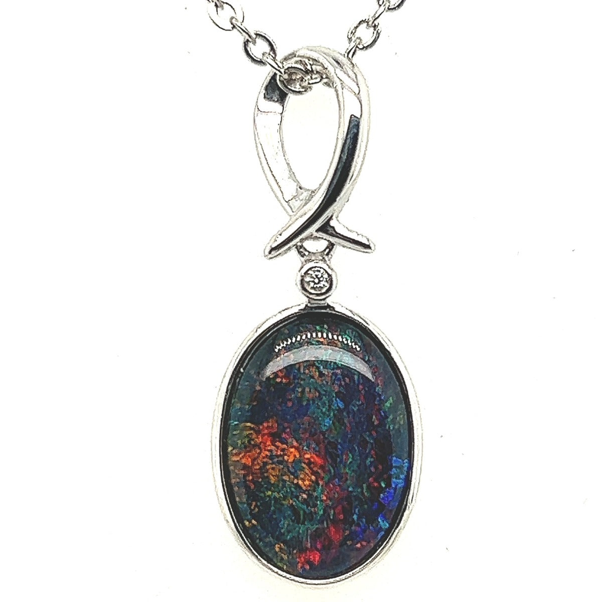 Sterling Silver Triplet Opal pendant (sstp913)