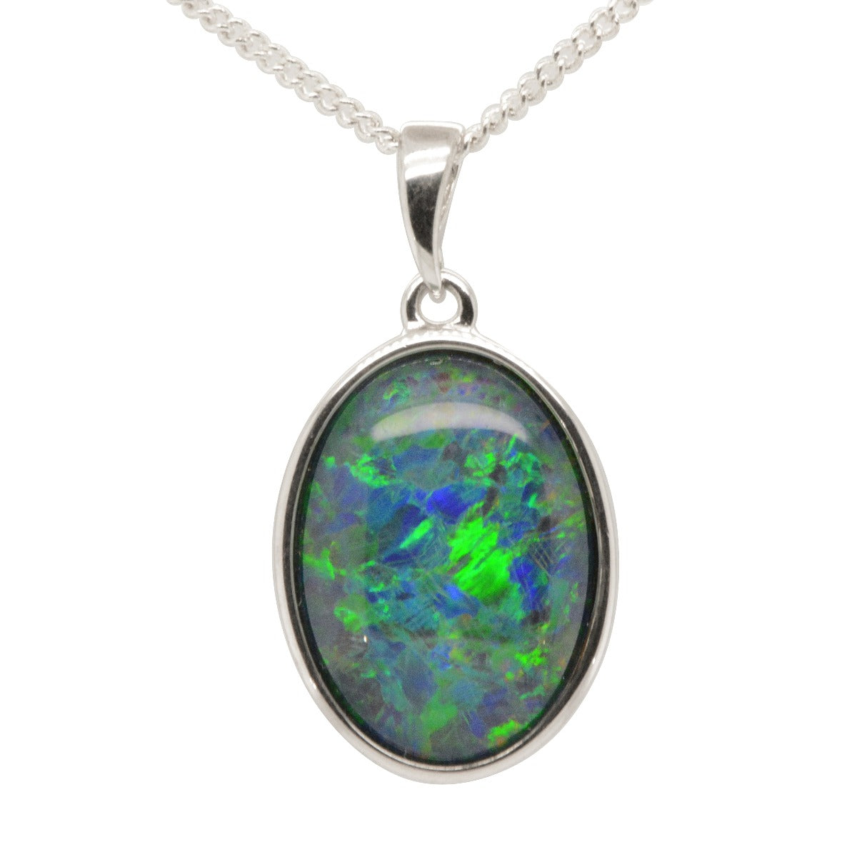 Sterling Silver Triplet Opal Pendant (sstp8288)