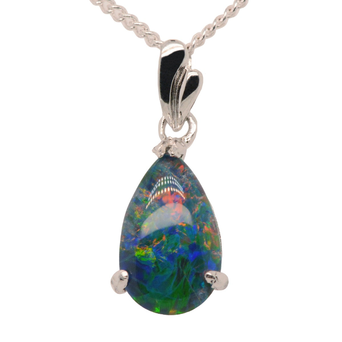 Sterling Silver Triplet Opal Pendant 13x8