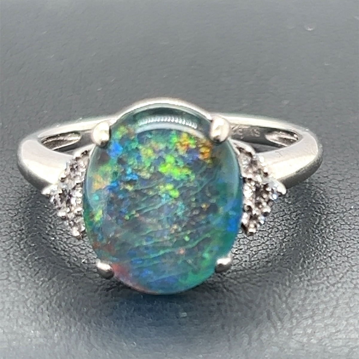 Sterling Silver Triplet Opal Ring (sstr478)