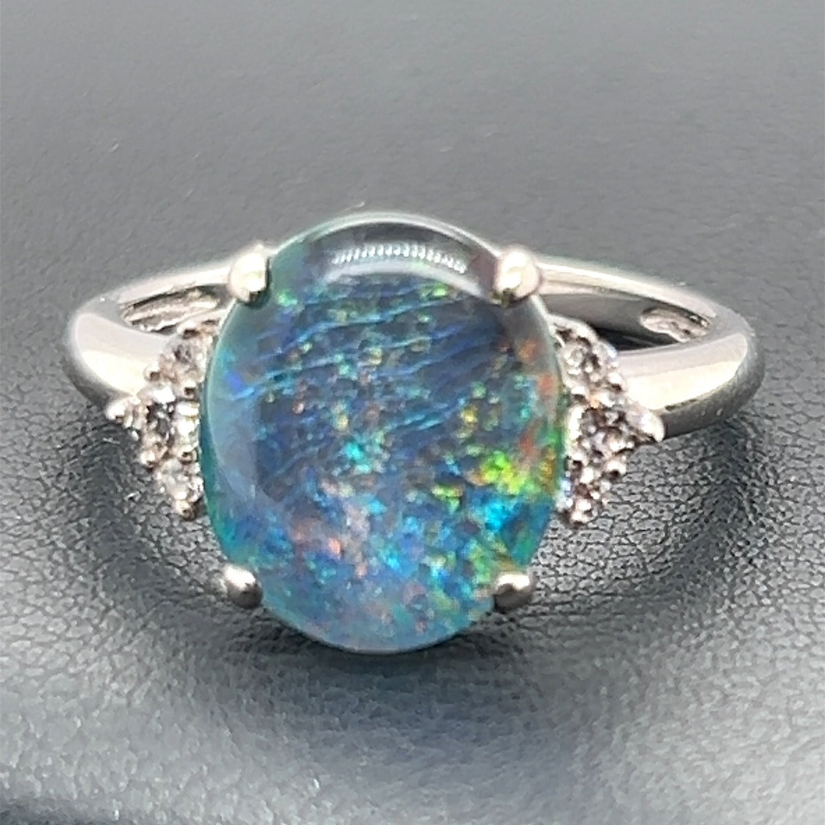 Sterling Silver Triplet Opal Ring (sstr478)