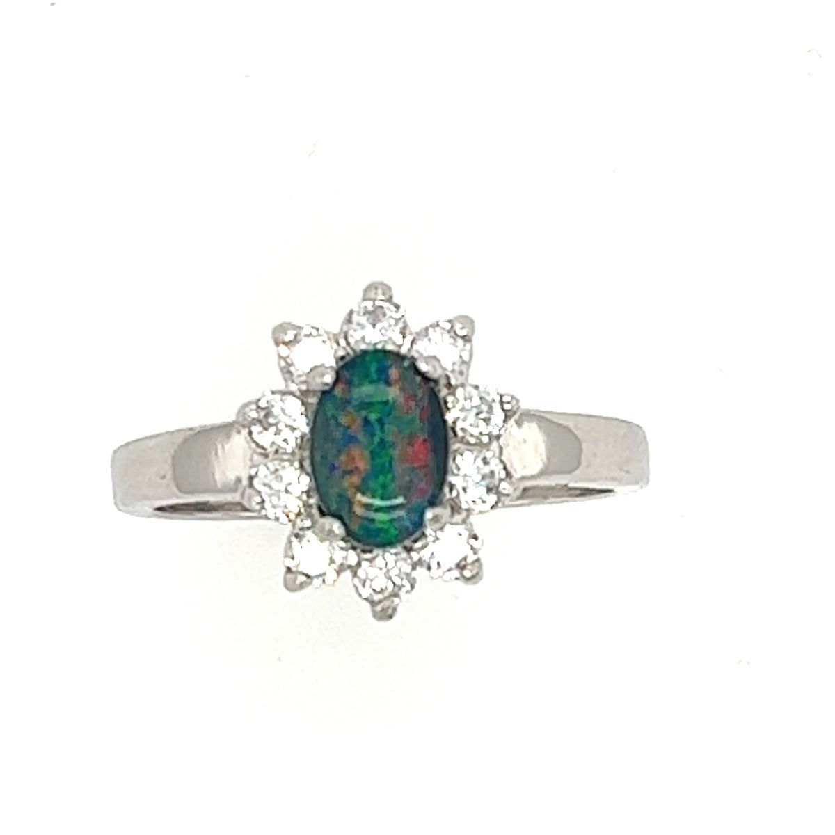 Sterling Silver Triplet Opal Ring (7x5)