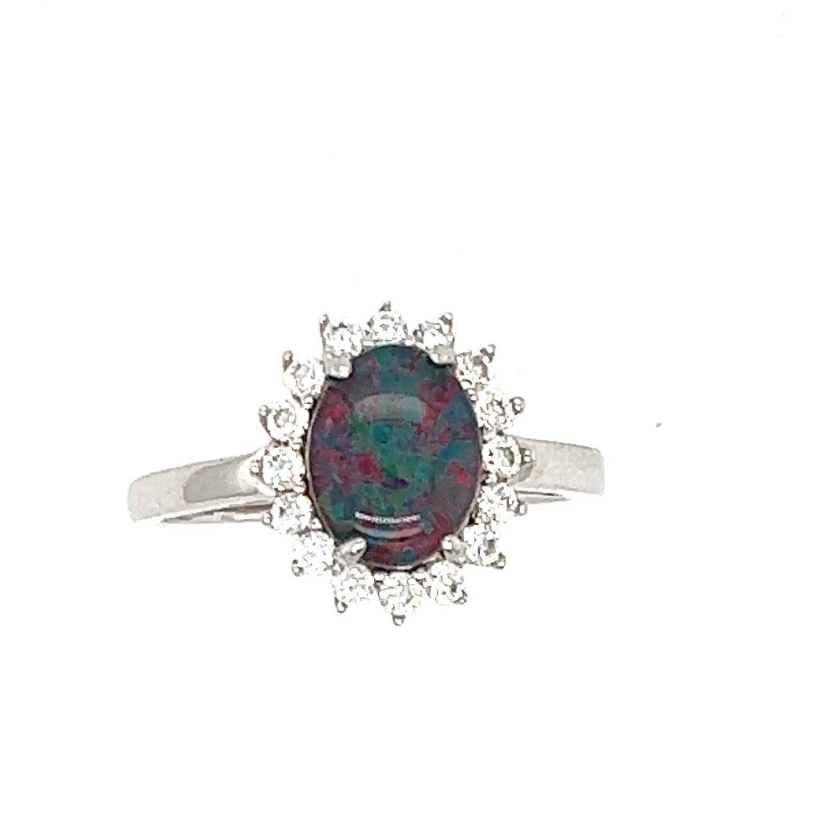 Sterling Silver Triplet Opal Ring  (sstr6780)