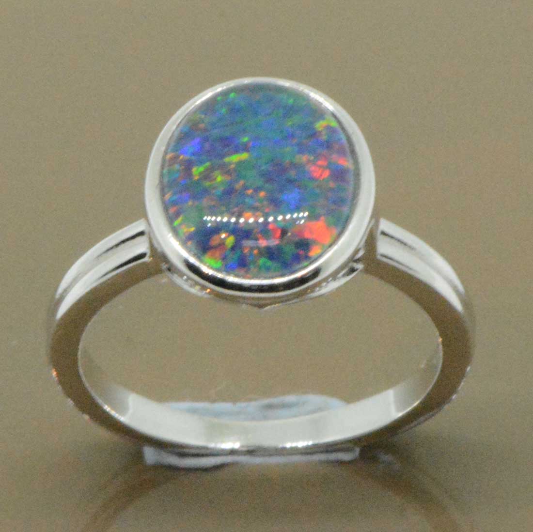 Sterling Silver Triplet Opal Ring (sstr6782)