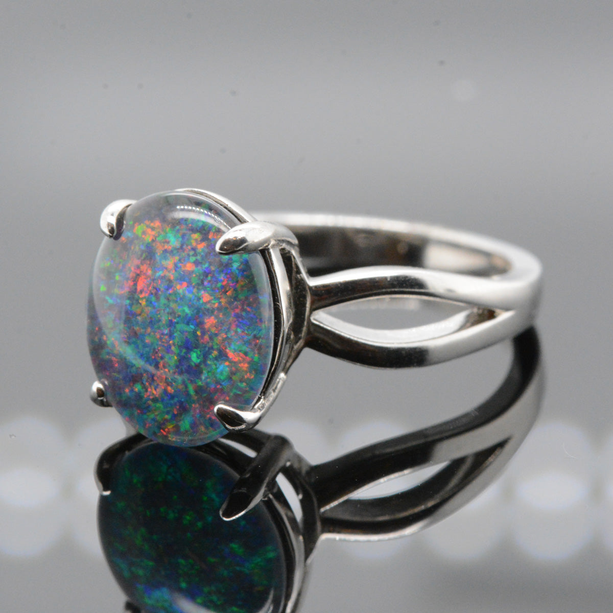 Sterling silver triplet opal ring (SSTR6783)
