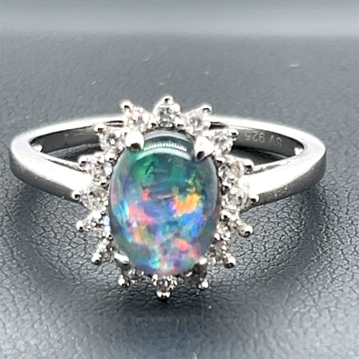 Sterling Silver Triplet Opal Ring  (sstr6780)