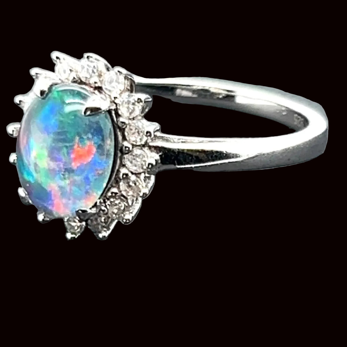 Sterling Silver Triplet Opal Ring  (sstr6780)