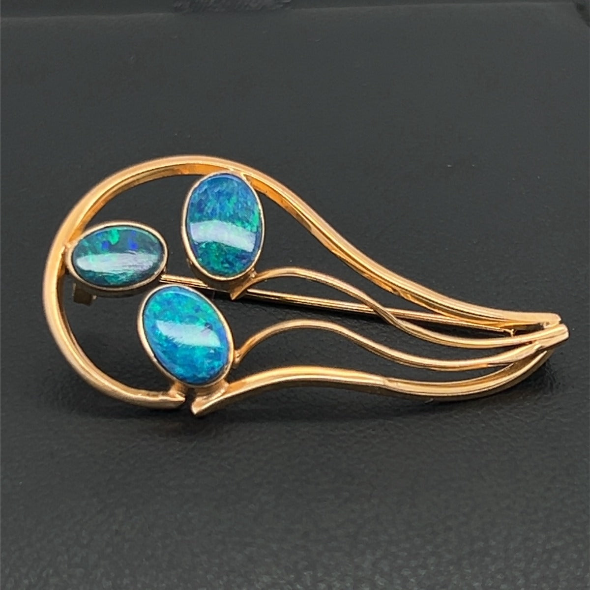 14ct Gold Doublet Opal Brooch (dbr12)