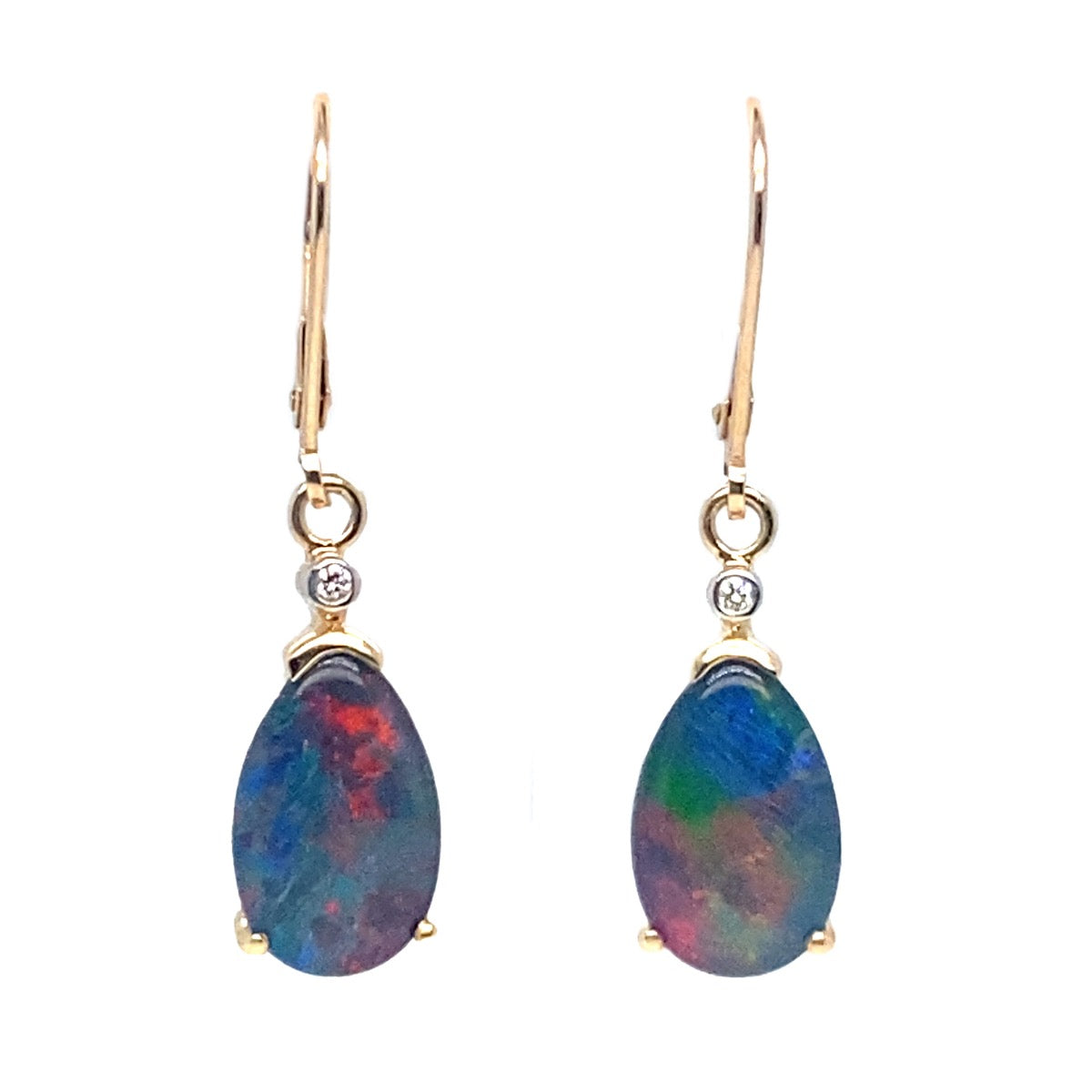 9ct Tear Drop Triplet Opal Earrings (te107)