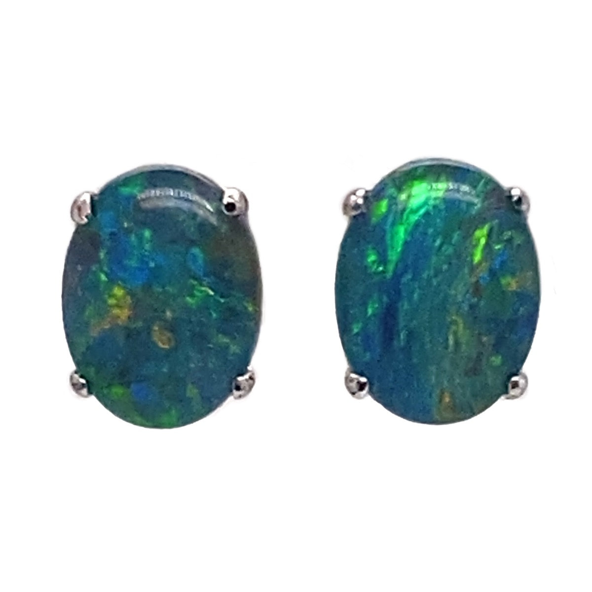 Sterling Silver Triplet Opal Earrings (TE110)