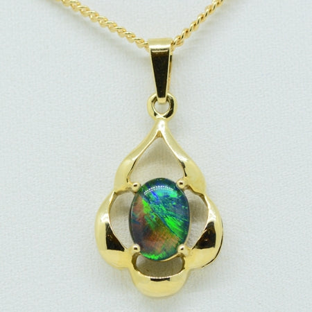 14ct Gold Triplet Opal Pendant (tp4021)