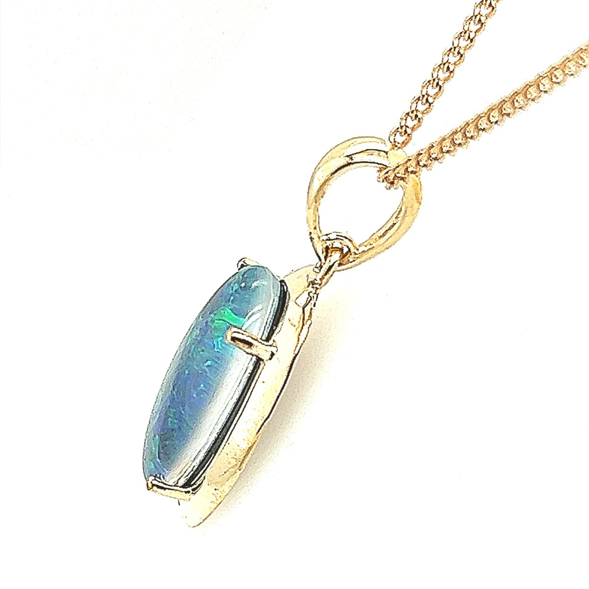 9ct Yellow Gold Triplet Opal Pendant (16x10mm)