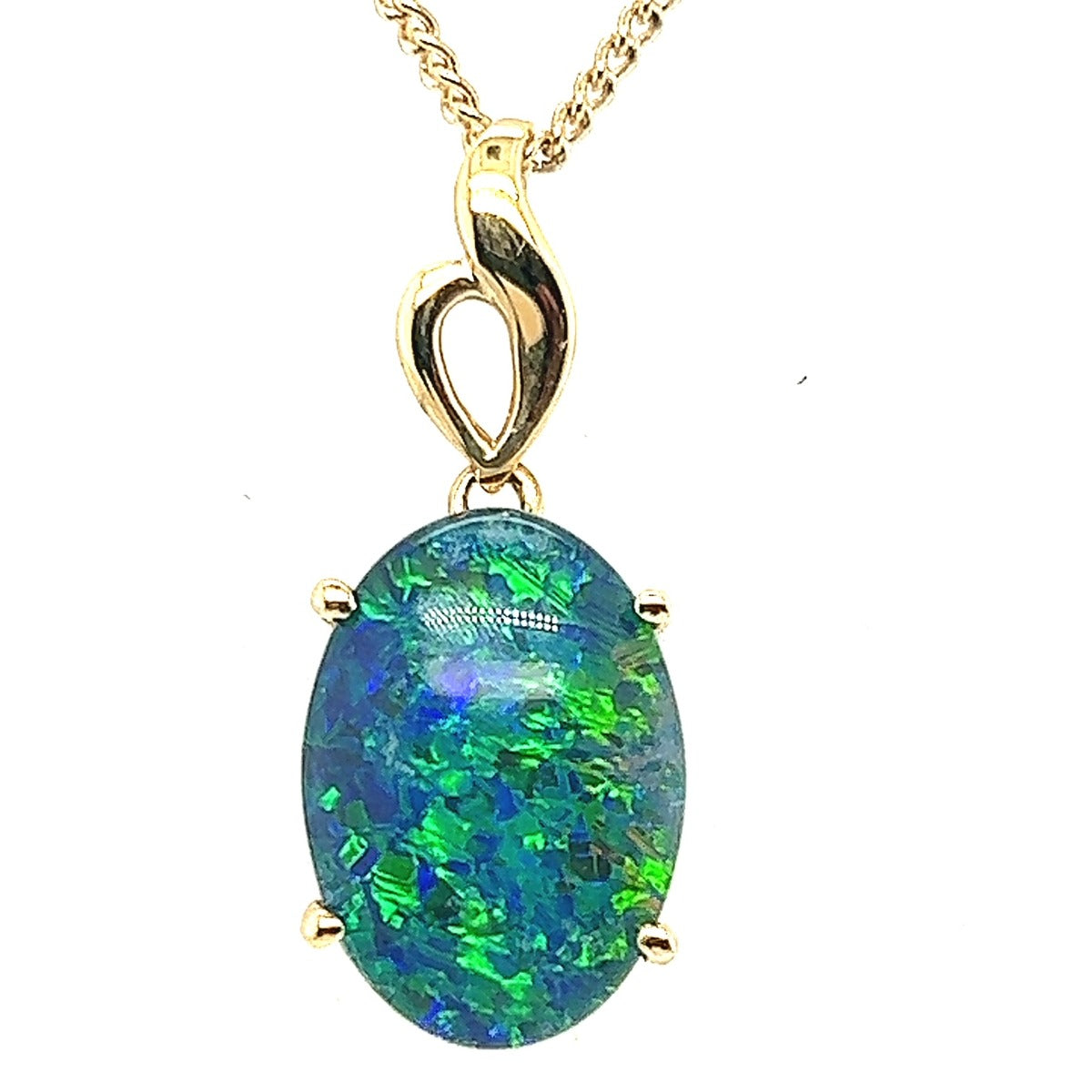 14ct Gold Triplet Opal Pendant (tp3101)