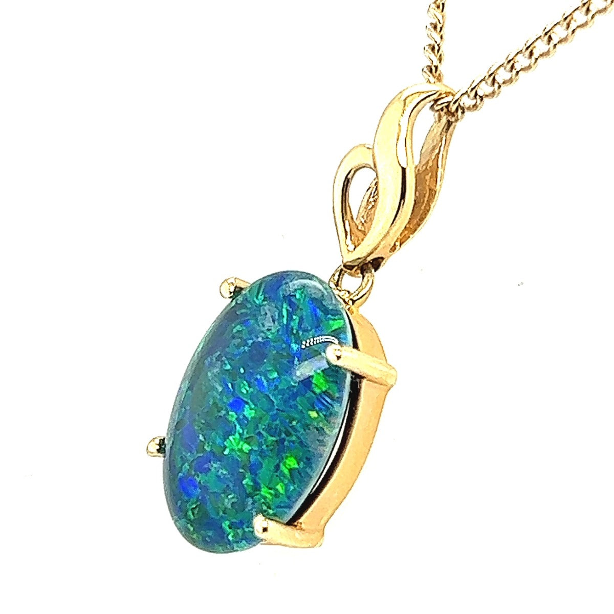 14ct Gold Triplet Opal Pendant (tp3101)