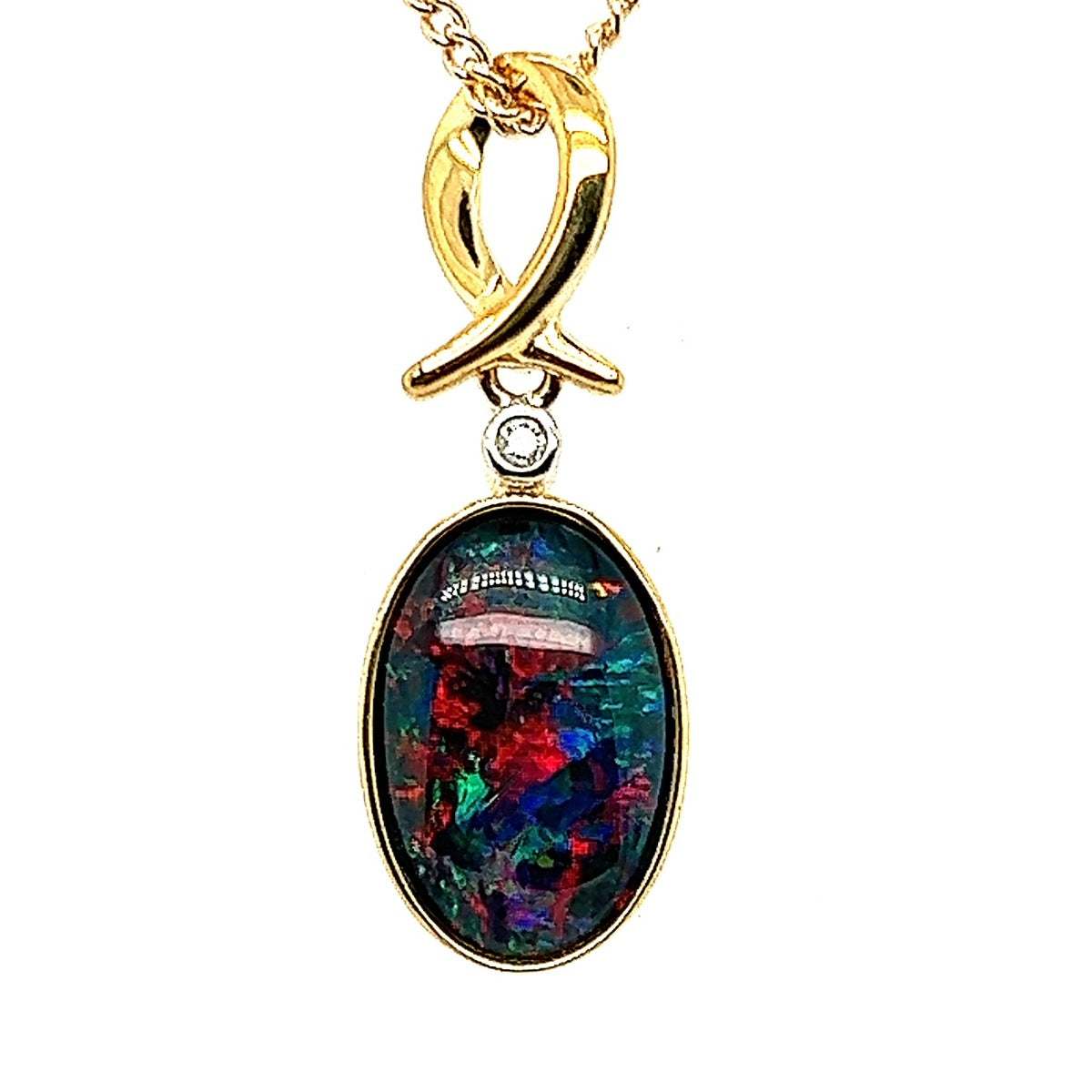 9ct Gold Triplet Opal Pendant (tp8273)