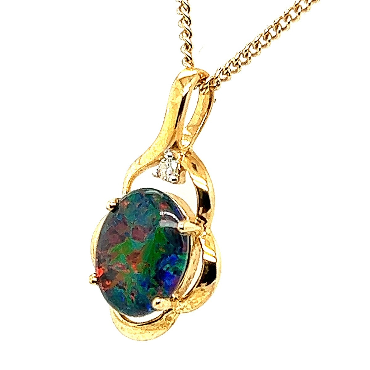 9ct gold triplet opal pendant 10mmx8mm