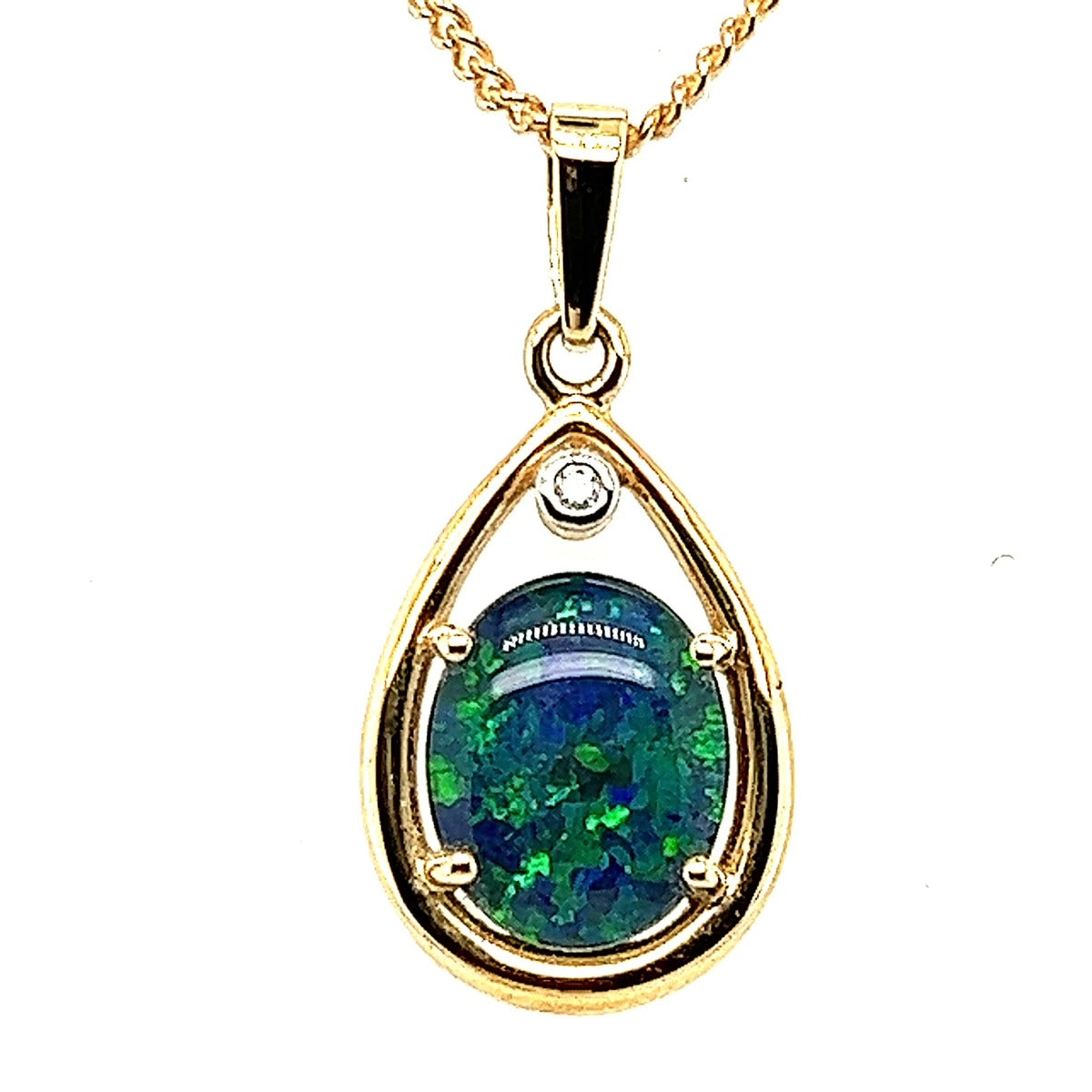 9ct Opal Triplet Drop Pendant