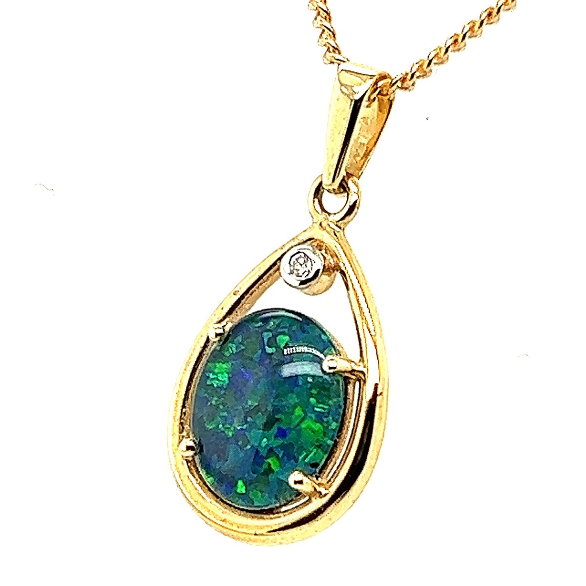 9ct Opal Triplet Drop Pendant