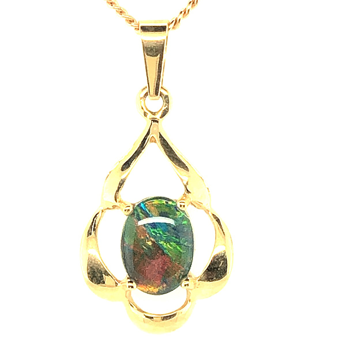 14ct Gold Triplet Opal Pendant (tp4021)