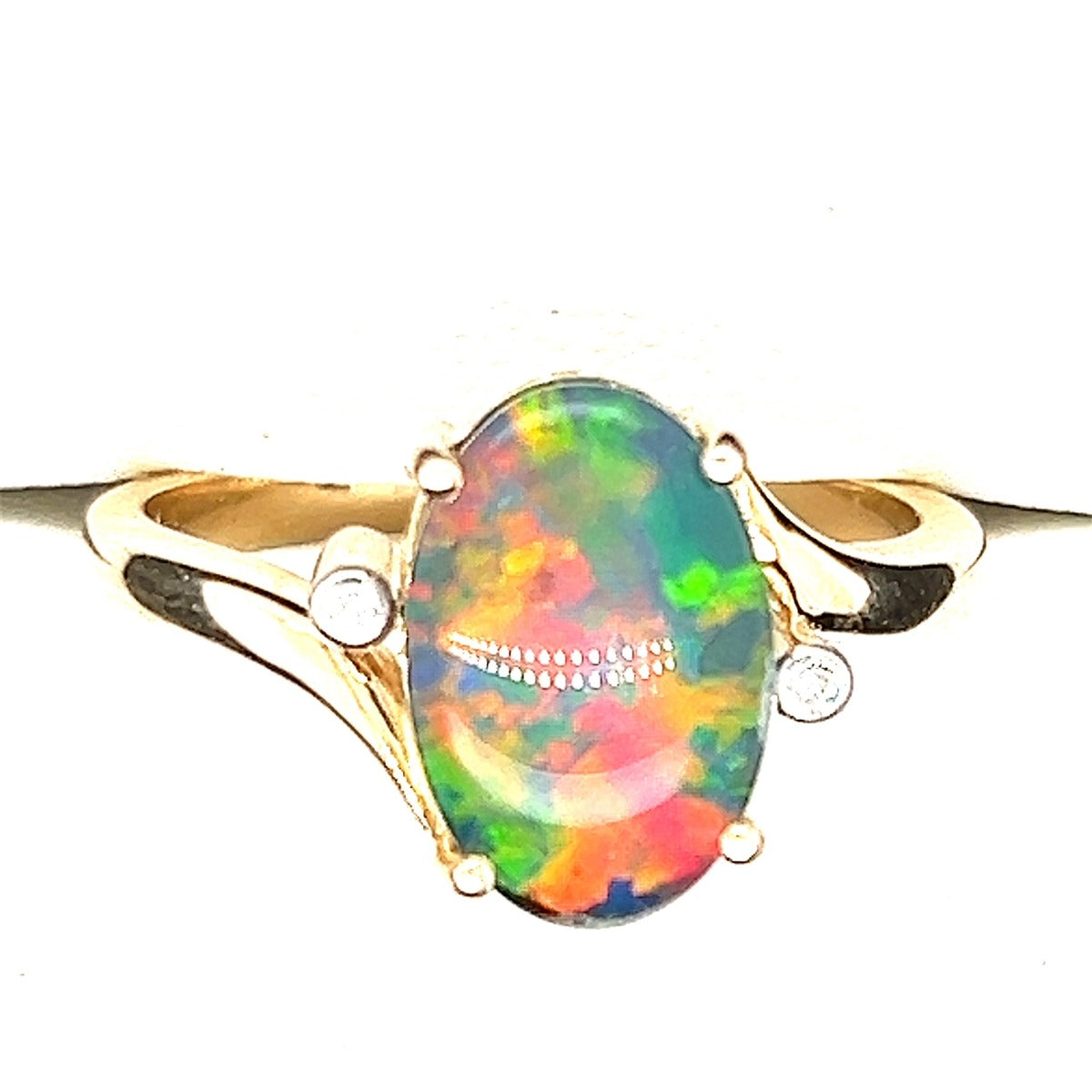 Yellow Gold 9ct Triplet Opal Ring (tr7080)