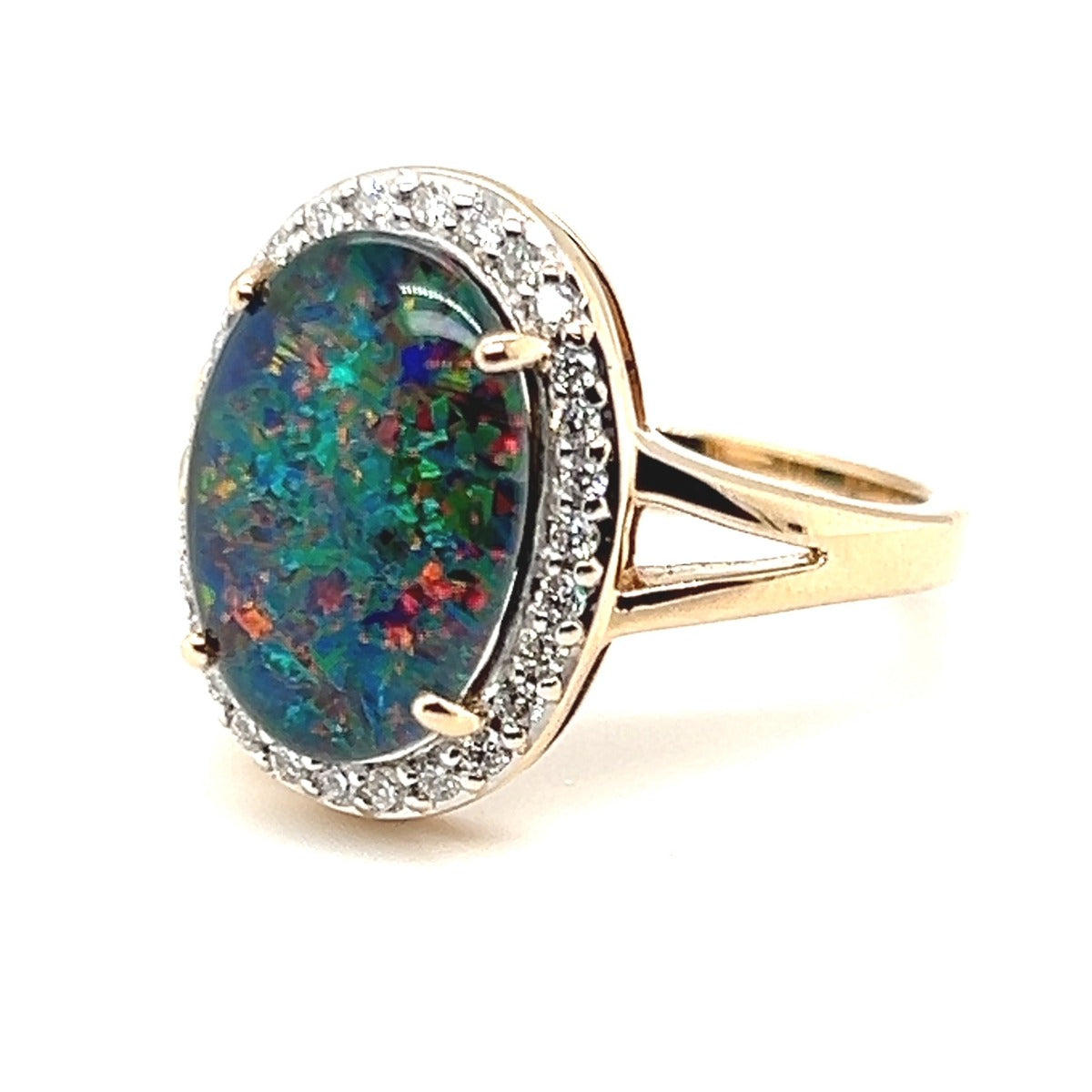 9ct Gold Triplet Opal Ring (tr99)