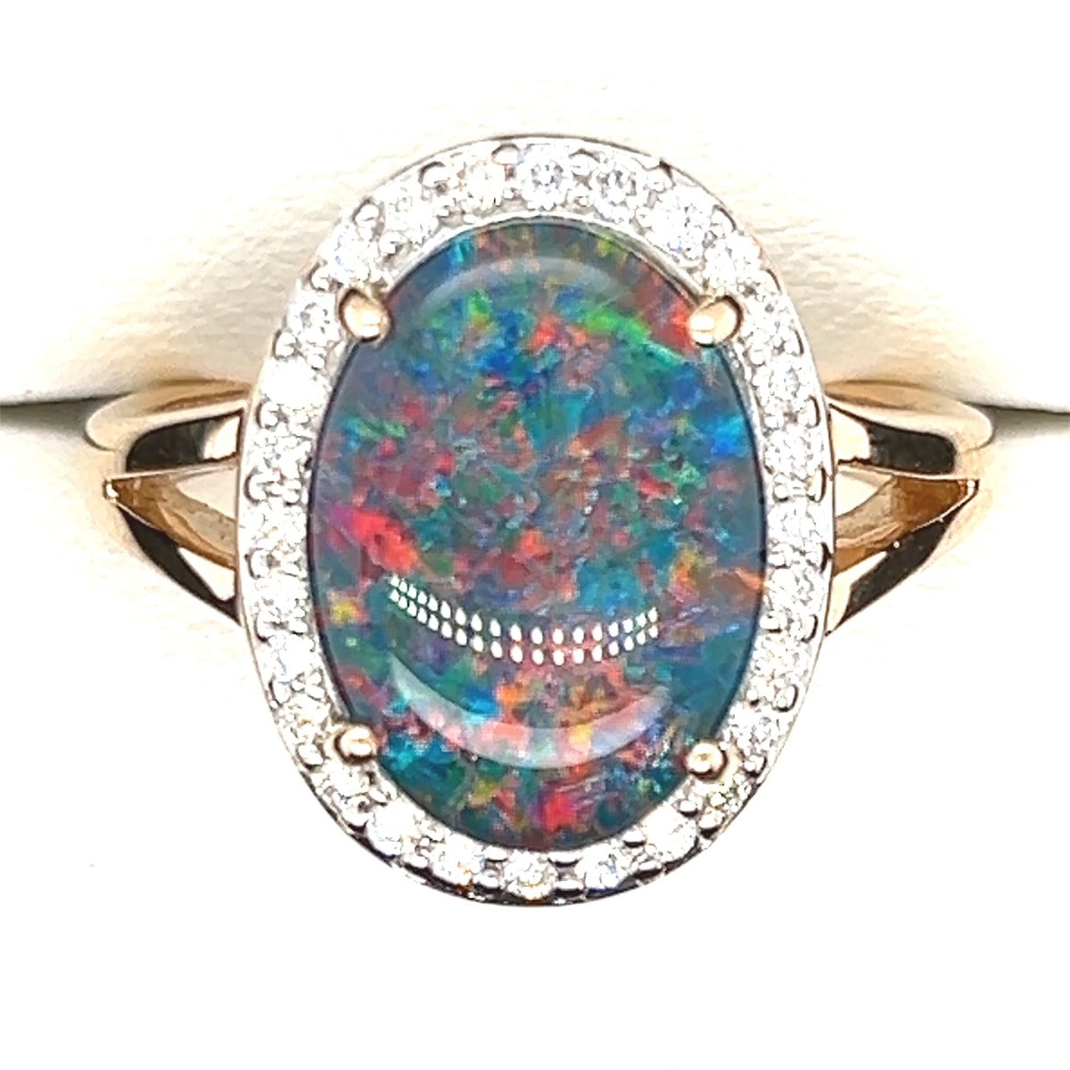 9ct Gold Triplet Opal Ring (tr99)