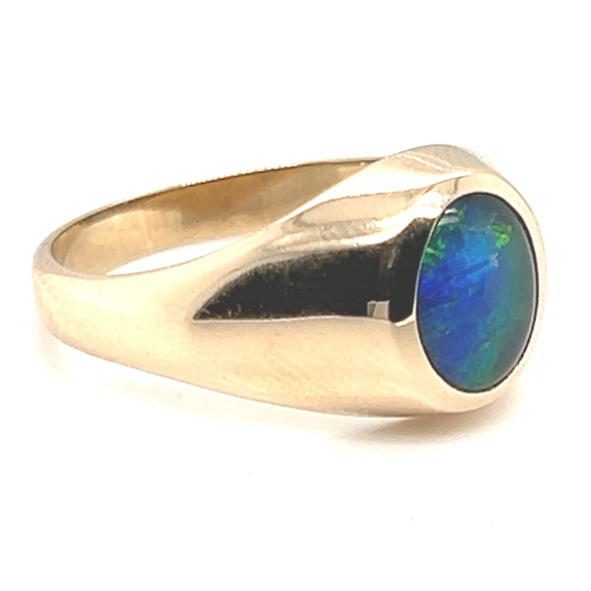 9ct yellow gold men's triplet opal ring (tr3571)