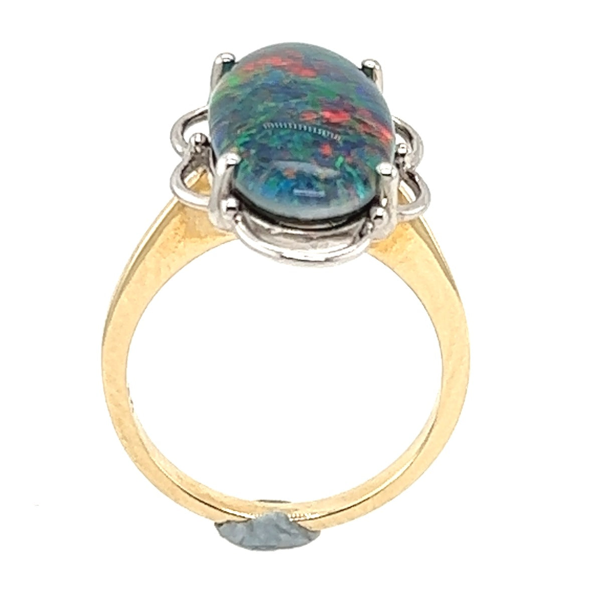 9ct White Gold Triplet Opal Ring (tr6895)