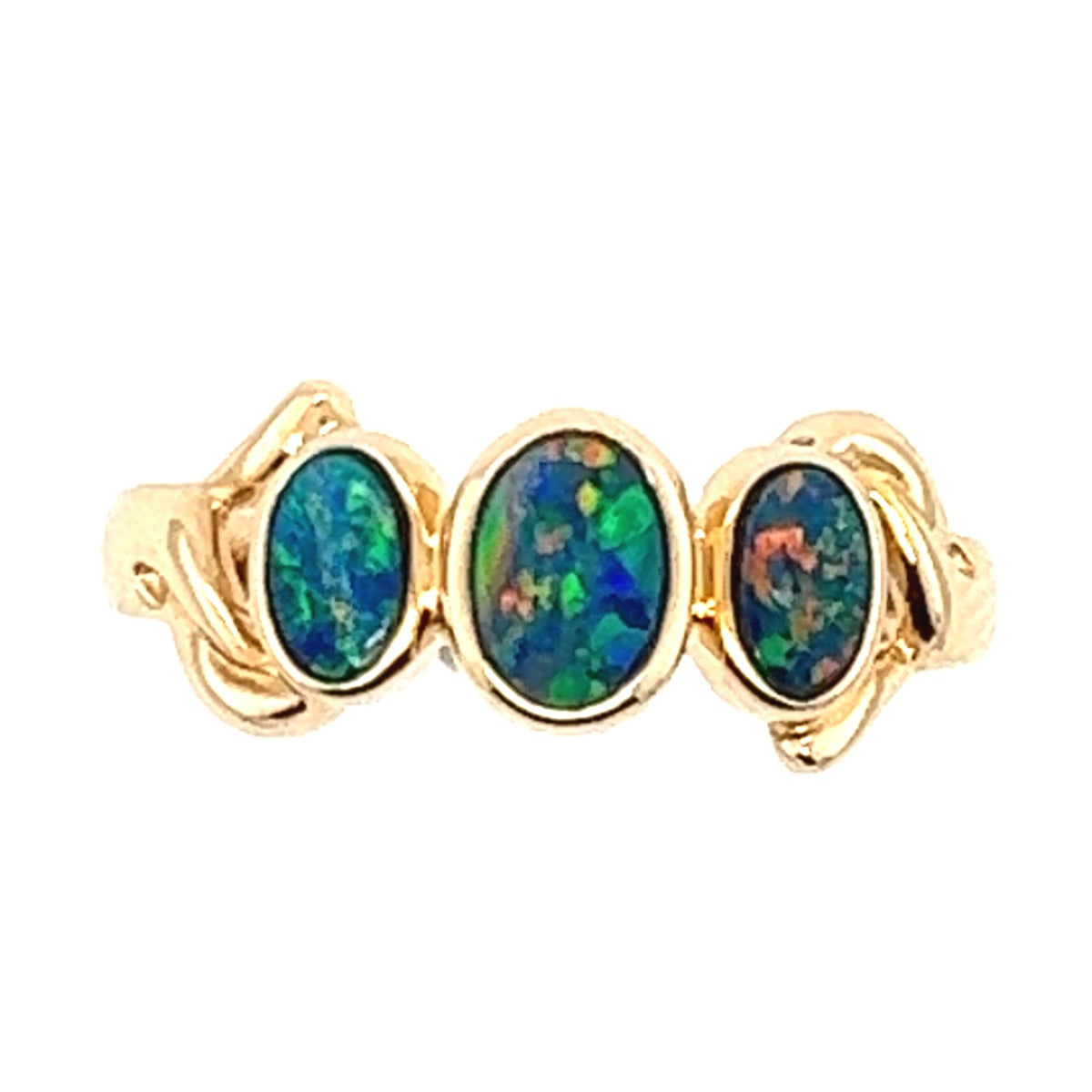 14ct gold doublet opal ring (dr3)